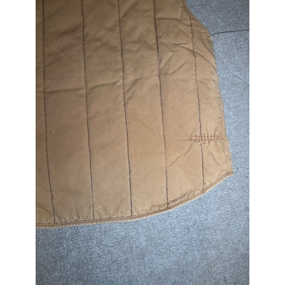 Walls Blizzard-Pruf Insulated Workwear Vest Tan Duck Canvas Red Lining Mens L - Picture 9 of 11